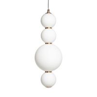 lampara colgante led 9w metal y cristal slim atira blanco