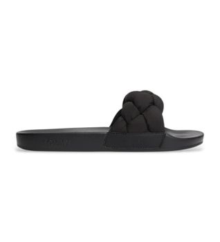 Tommy Jeans para mujer. EN0EN02975 Chanclas con pala trenzada acolchada negro (41), Plano, Ninguno, Casual