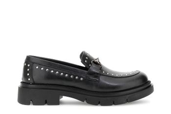 mocasines de piel con bocado y tachuelas black 38