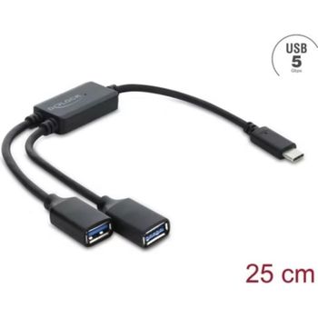 Hub Delock 2 puertos 5 Gbit/s 64373 USB-C