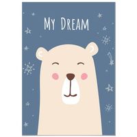 panorama cuadro de aluminio infantiles para habitacion oso my dreams 70x100 cm