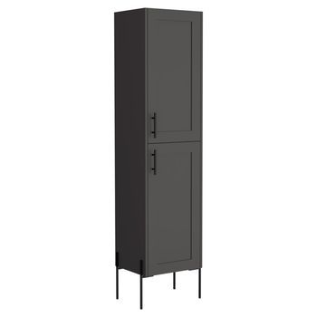 Columna De Baño Sealy En Melamina Con 2 Puertas Y 4 Estantes , Plomo , 180 Cm X 45.1 Cm X 35.5 Cm
