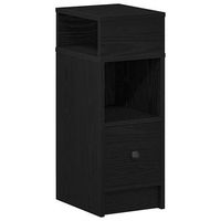 mesita de noche  mesilla de noche con cajon negro 25x31x66 cm