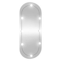 espejo de pared ovalado con luces led vidrio 45x100 cm vidaxl