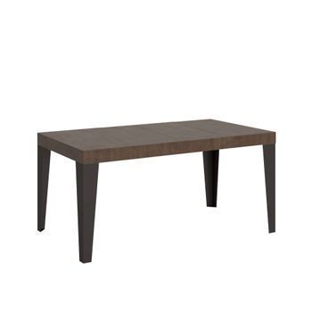Mesa Extensible 90x140/244 Cm Flame Premium Estructura Nogal Antracita