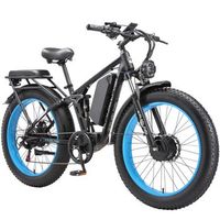 bicicleta electrica kaijielaisi v3 pro de doble motor neumaticos anchos de 26 52 v 32 ah negro y azul