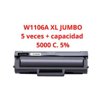 toner Compatible HP W1106A XL / 106A - CON CHIP -(Alta Capacidad) HP Laser 107a, 107w / MFP 135a, 135w, 137fnw 5000c. 5%