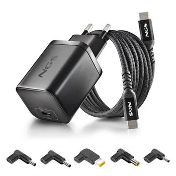 Cargador NGS BUD65W-L GaN 65W USB-C con 5 adaptadores Lenovo