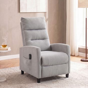 Sillón De Masaje De Chenilla Homcom 66x91x108 Cm Gris Claro