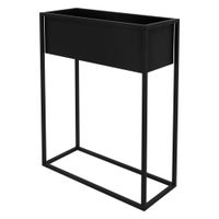 soporte para flores negro jardinera 57 x 22 x 20 cm