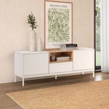 Mueble tv 2 puertas 1 cajón blanco