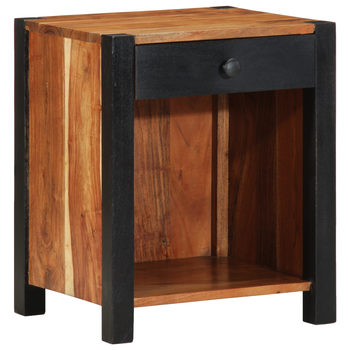 Pack 2 Uds Mesitas De Mesita De Noche | Mesilla De Noche | Cabinete De Noche 40x35x50 Cm Madera Maciza De Acacia Cfw58113
