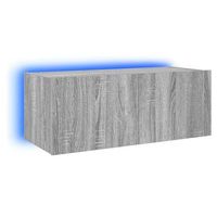 mueble tv de pared  mueble de salon  armario tv con luces led gris sonoma 80x35x31 cm