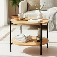 mesa de centro edduma madera natural o 50 cm clp