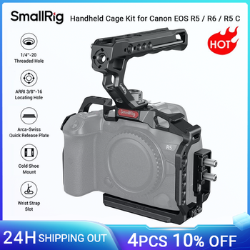 Kit de jaula de mano SmallRig R5/R5C/R6 para Canon EOS R5 / R6 / R5 C con mango superior ARRI, abrazadera de Cable y zapatos fríos -3830B