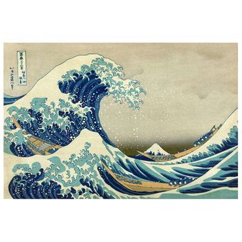 Legendarte - Cuadro Lienzo, Impresión Digital - La Gran Ola De Kanagawa - Katsushika Hokusai - Decoración Pared Cm. 40x60