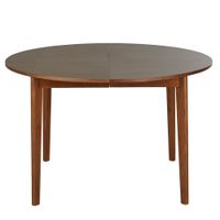 mesa de comedor extensible de chapa de nogal de 120 a 165 cm