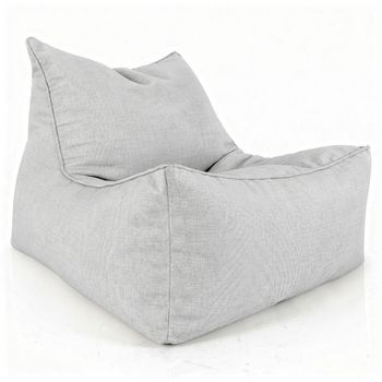 Aiire Puff Exterior Jardín Moderno - Sillón Puf Con Relleno Incluido Para Piscina, Terraza O Salón - Tejido Premium Resistente Al Agua Y Rayos Uv - Bean Bag Chair De Lujo Xxl Gris Claro