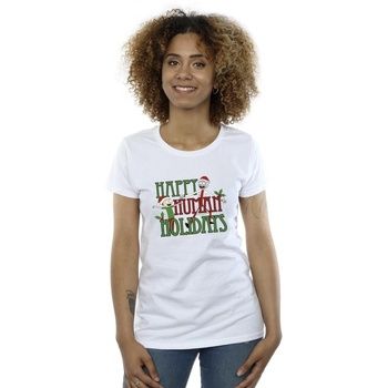 Dessins Animés Camiseta Happy Human Holidays para mujer