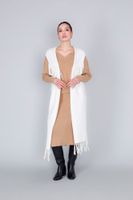 chaleco oversize con flecos off white