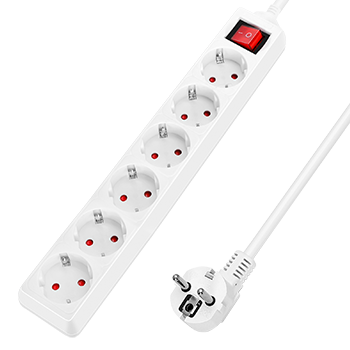 Aigostar - Regleta con 6 enchufes y 1'5 metros con interruptor