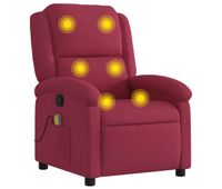 vidaxl sillon de masaje reclinable de terciopelo vino tinto