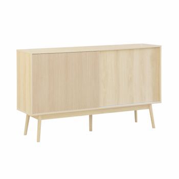 Aparador Escandinavo Efecto Madera Con 2 Puertas, 150cm, Natural