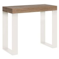 consola extensible 90x40300 cm tecno roble natural estructura blanca