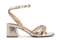 sandalias metalizadas con pedreria light gold