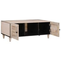 mesa de cafe  mesa de centro beige 100 x 54 x 40 cm madera maciza de acacia