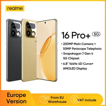 realme 16 Pro Plus 5G Smartphone 2026 Nuevo Snapdragon 7 Gen 4 Cámara de 200MP Pantalla Curva AMOLED de 6.8'' y 144Hz Batería de 7000mAh NFC
