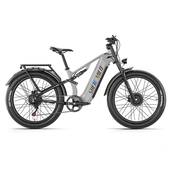 Bicicleta Eléctrica Todoterreno Shengmilo S600pro, Doble Motor, 48 V 25 Ah, Gris.