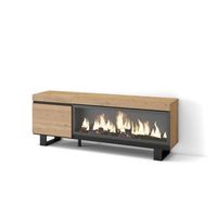 mueble tv television muebles de salon almacenaje 160 para tv hasta 65 chimenea electrica xxl diseno industrial estilo moderno roble