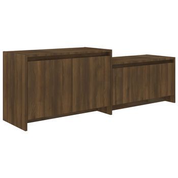 Mueble Tv | Mueble De Salón | Armario Tv Madera De Ingeniería Marrón Roble 146,5x35x50 Cm