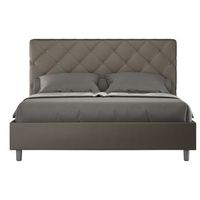 cama italiana para adultos acolchada en piel sintetica paryse-color capuchino-ropa de cama 140x190 cm-opcion con base y sin caja