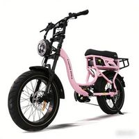 bicicleta electrica t7 rosa de 20 pulgadas 250 w 48 v 18 ah de largo alcance para dos pasajeros