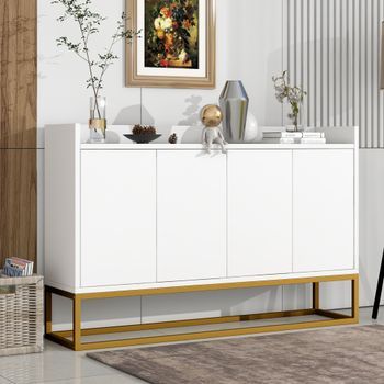 Aparador Moderno - Mueble De Salón Y Comedor - Mdf Y Partículas - Blanco (120x30x80cm)