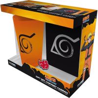 caja regalo naruto shippuden vaso cristal 400 mls  pin  cuaderno konoha