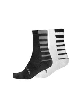 Calcetines de Ciclismo Endura Coolmax Stripe 2-P Socks Bk Hombre Negro