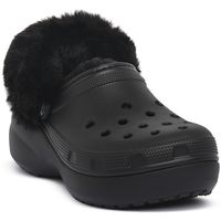 crocs zuecos blk classic platform fuzz lined cg para mujer