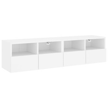 Muebles Tv De Pared 2 Uds Madera Ingeniería Blanco 60x30x30 Cm Vidaxl