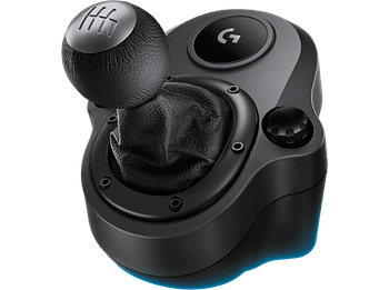 Palanca de cambios - Logitech G Driving Force Shifter, Para Volantes G29, G920 y G923, Marcha atrás a presión, 6 velocidades, Negro