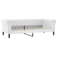 sofa cama  cama para adulto  sofa convertible cuero sintetico blanco 100x200 cm