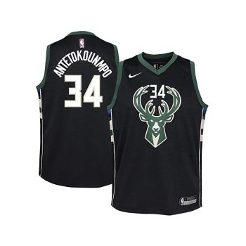 Camiseta Giannis Antetokounmpo Milwaukee Bucks - Nike Swingman Negra Junior