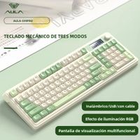 aula s99pro teclado para juegos de tres modos pantalla de visualizacion de perilla multifuncion teclado personalizado rgb accesorios para jugadores de deportes electronicos regalo
