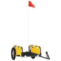 remolque para bicicletas hierro y tela oxford amarillo vidaxl
