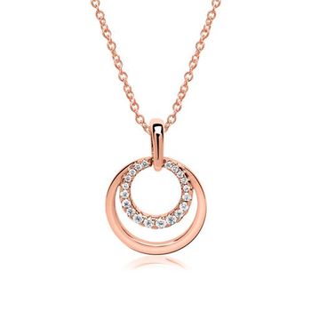 Cadena circular plata 925 circonitas oro rosa