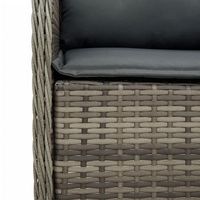 conjunto de comedor de patio con cojines ratan poliester gris