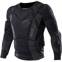 troy lee designs 7855 upper protection long sleeve race shirt - black large