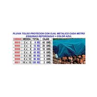 pluvia toldo de lona de proteccion con ojal y refuerzo 6x1060 m 280 gr azul